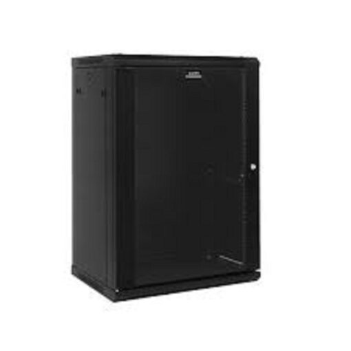 15U 600x450 Black Rackmount cabinet wall mounted
