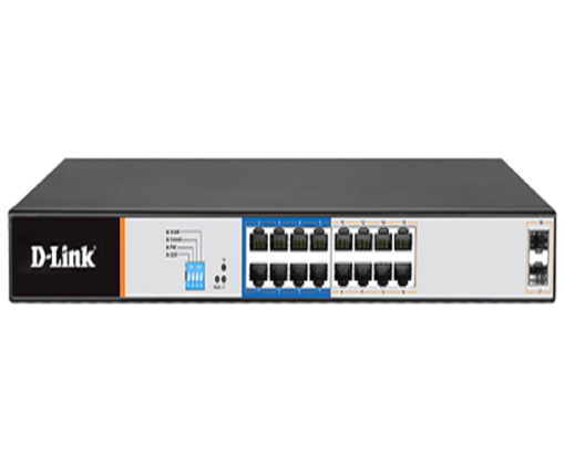 D-Link DGS-F1210-18PS-E 16-port Gigabit PoE Smart Switch