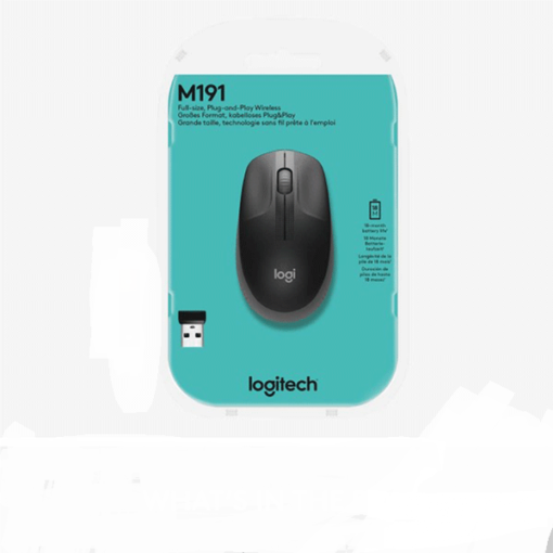 Logitech Wireless Mouse Full Size M191 - Mid Grey - 910-005922