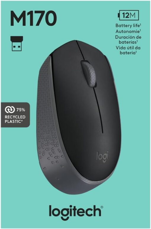 Logitech Wireless Mouse M170 – Grey – 910-004642