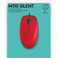 Logitech USB Silent Mouse M110 - Red - 910-005489