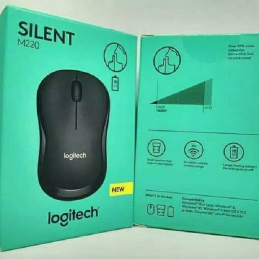 Logitech Wireless Mouse Silent M220 - Charcoal - 910-004878