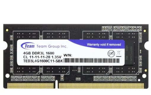 Team Group Laptop RAM DDR3L 4GB 1600 - TED3L4G1600C11-SBK