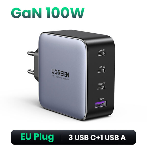 UGREEN USB-A+3*USB-C 100W GaN Tech Fast Charger - CD226