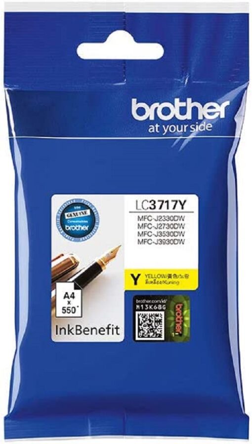 BROTHER Genuine LC3717Y High Yield Yellow Printer Ink Cartridge