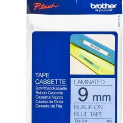 BROTHER TZe-521 Labelling Tape Cassette Black on Blue 9 mm