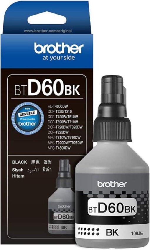 Brother Genuine BTD60BK Ultra High Yield Black Ink Bottle