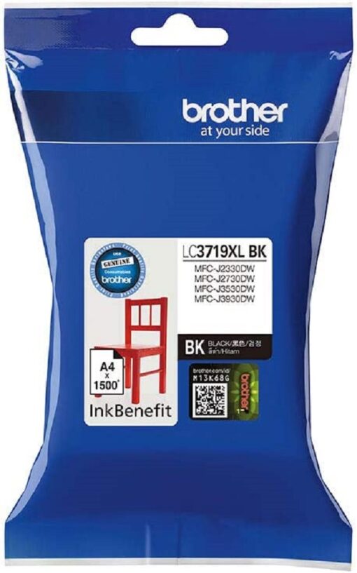 Brother Genuine LC3719XLBK Super High Yield Black Printer Ink Cartridge