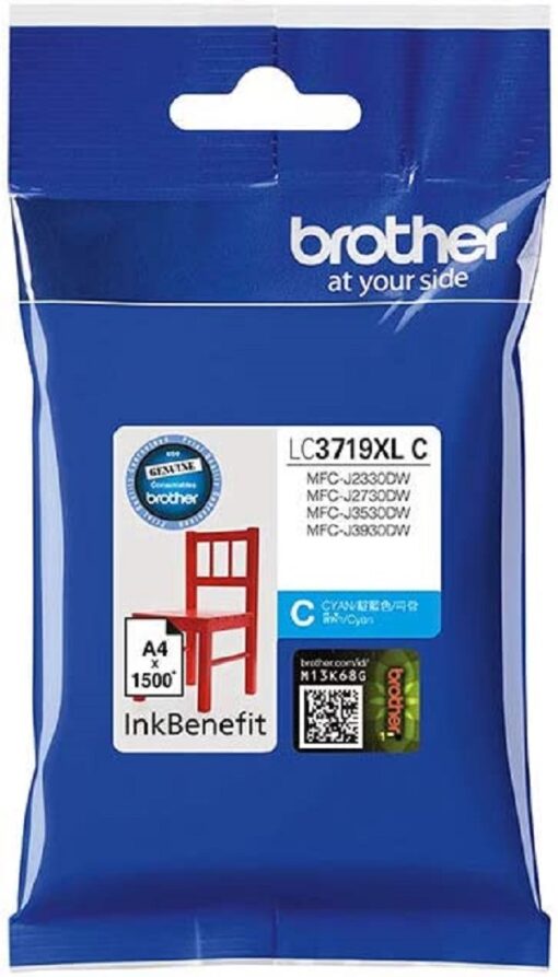 Brother Genuine LC3719XLC Super High Yield Cyan Printer Ink Cartridge