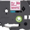 Brother Genuine P-Touch TZE-252 Tape Red on White 24mm