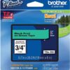 Brother Laminated Tape Black on Green, 18mm (TZe741)