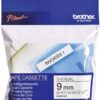 Brother MK221 Genuine P-Touch Tape 9mm (Black on White)