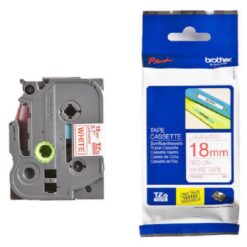 Brother-TZe-242-18mm-Red-on-White-Laminated-Tape