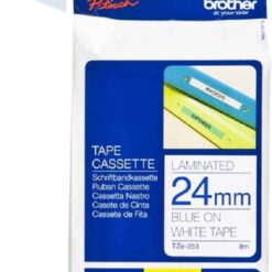 Brother TZe-253 Labelling Tape Cassette Blue on White 24 mm