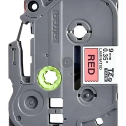 Brother TZe-421 - 9mm Black on Red Laminated Tape