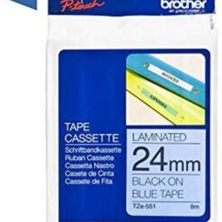 Brother TZe-551 Labelling Tape Cassette Black on Blue 24 mm