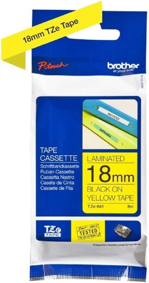 Brother TZe-641 Labelling Tape Cassette18 mm Black on Yellow