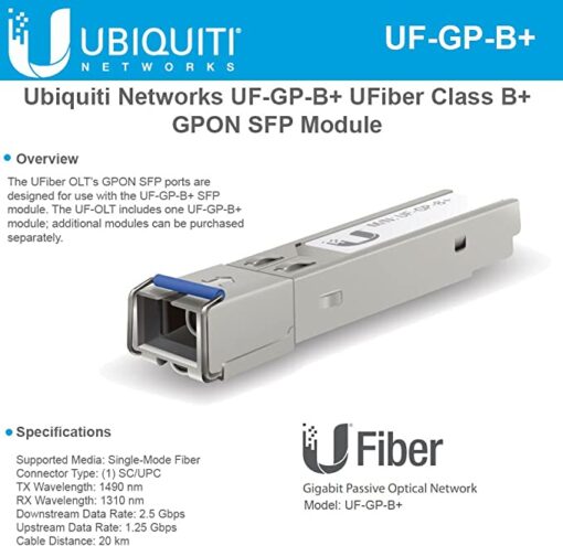 Ubiquiti Ufiber UF-GP-B+ GPON OLT SFP Transceiver