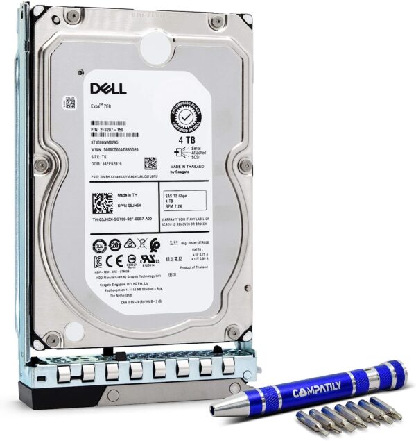 Dell 4TB 7200RPM Nearline SAS-12Gbps 512N 3.5” Hard Driver