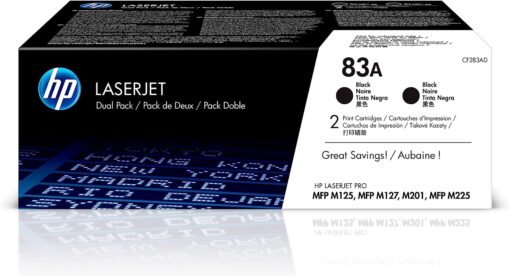 HP 83A 2-pack Black Original LaserJet Toner Cartridges