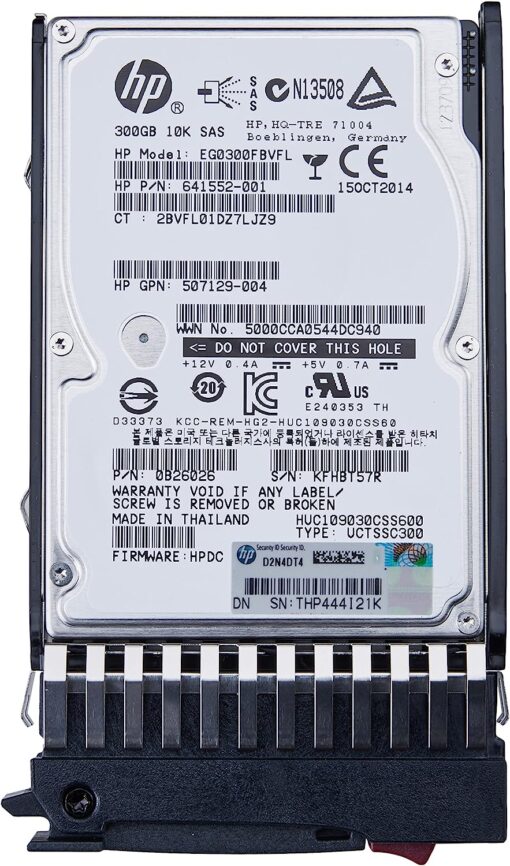 HPE 300GB SAS 6G Enterprise 10k SFF 2.5" SC DS HDD