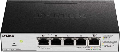 D-Link DGS-1100-05PD/U 10/100/1000Mbps PoE Smart Switch