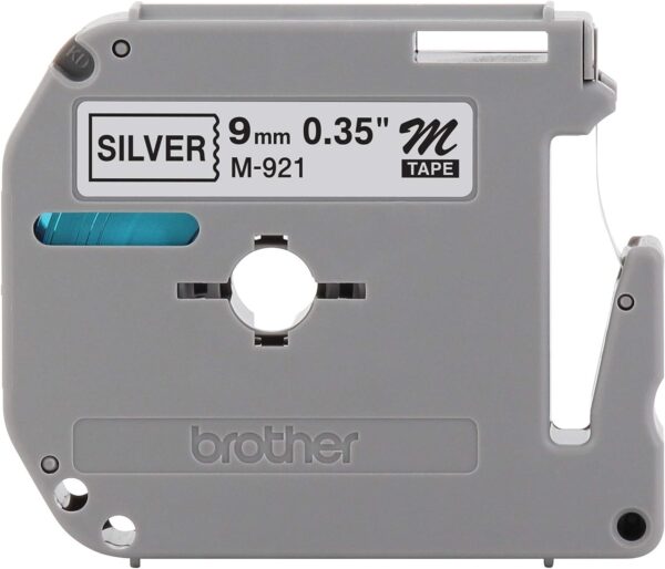 Brother M-921 P-Touch Labelling Tape 9mm Black on Silver