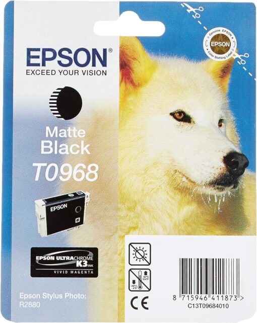 Epson Genuine T0968 Ink Cartridge Matte Black