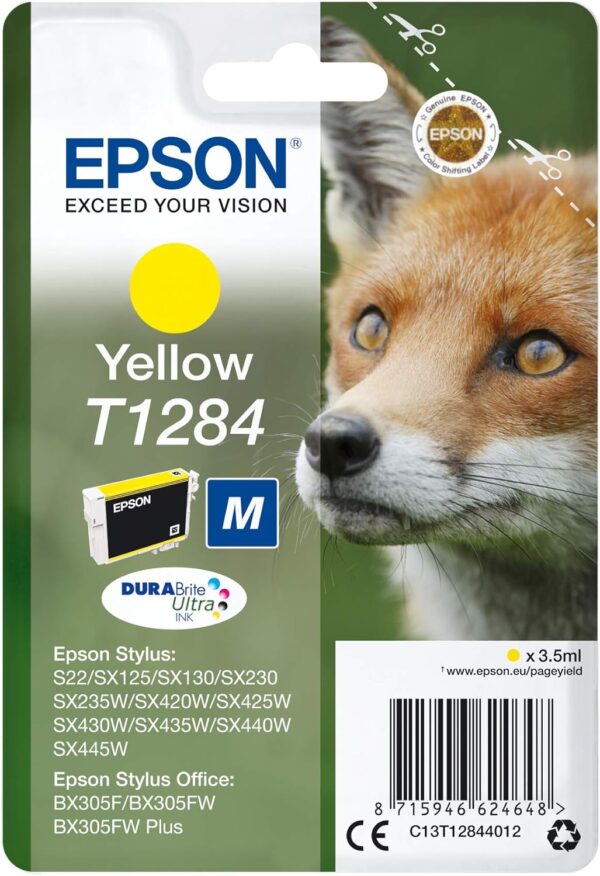 Epson T1284 Yellow Fox Genuine DURABrite Ultra Ink Cartridge