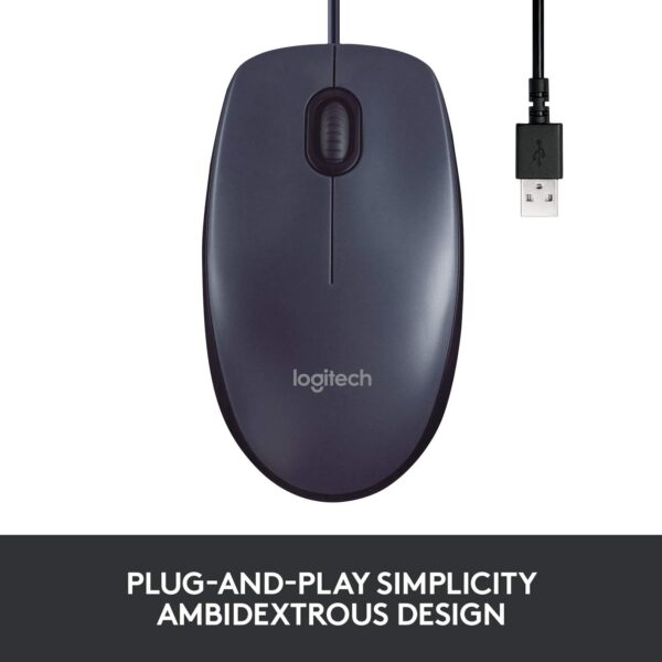 Logitech B100 Corded Mouse Wired USB Mouse