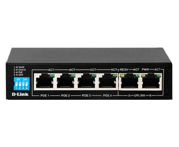 D-Link DES-F1006P-E/B 6-port Fast Ethernet Unmanaged Switch