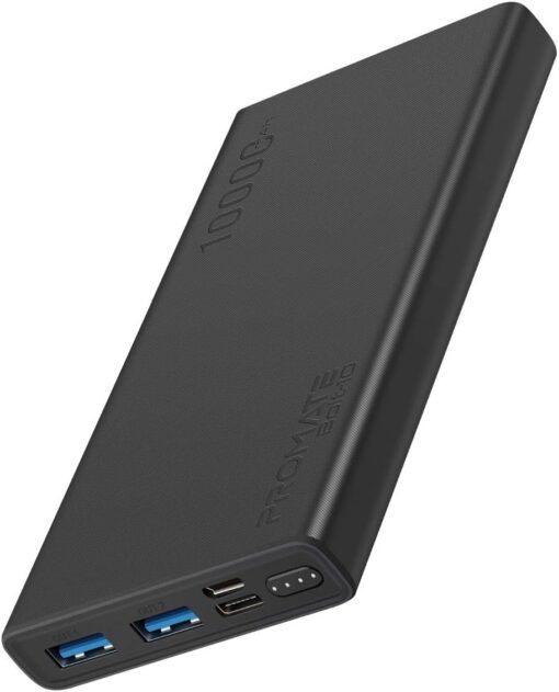 Promate Bolt-10 Dual USB Power Bank 10000mAh - Black