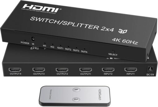 HDMI Matrix Splitter Switcher 2X4 4K 60Hz