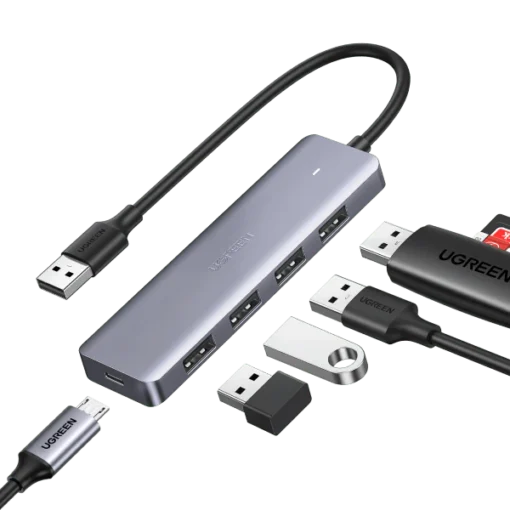 UGREEN CM219 4-Port USB3.0 Hub with USB-C Power Supply