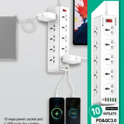 Lightwave LW-EXT-106U-3P 10-socket extension with Surge