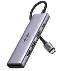 UGREEN CM511 6 -In- 1 Docking Station- USB-C To 3*USB 3.0 A/SD/TF/100W PD Power Converter