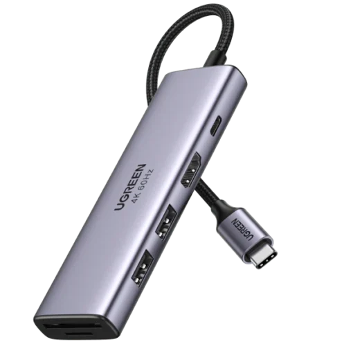 UGREEN CM511 6 -In- 1 Docking Station- USB-C To 3*USB 3.0 A/SD/TF/100W PD Power Converter