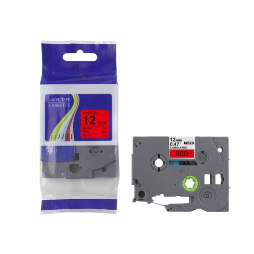 Brother 12mm x 8M Black on Red Compatible Label tape