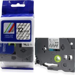 Brother 12mm x 8M Black on white Compatible Label tape