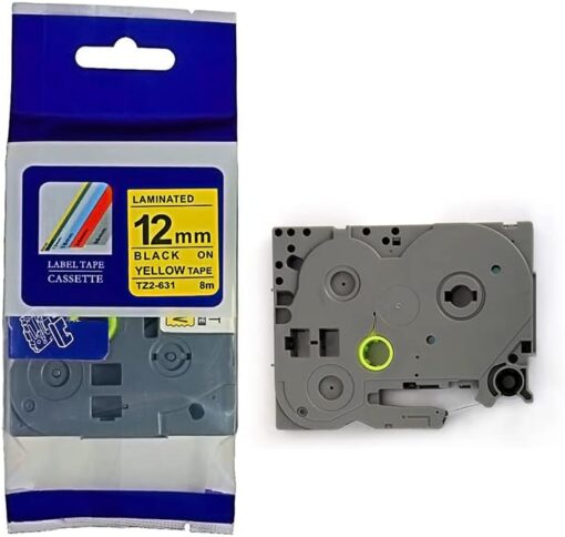 Brother 12mm x 8m Black on Yellow Compatible label tape