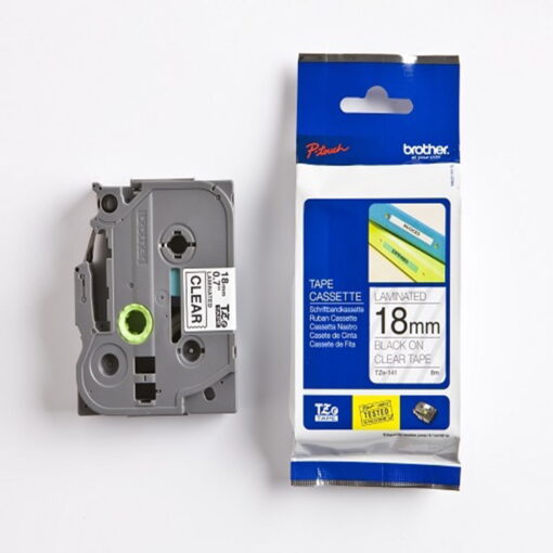 Brother 18mm x 8M Black on Clear Compatible Label tape