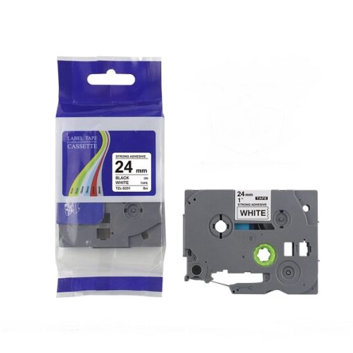 Brother 24mm x 8M Black on White Compatible Label tape