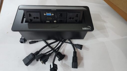 Nexa Black Pop-up Multifunction Socket with Cable Socket