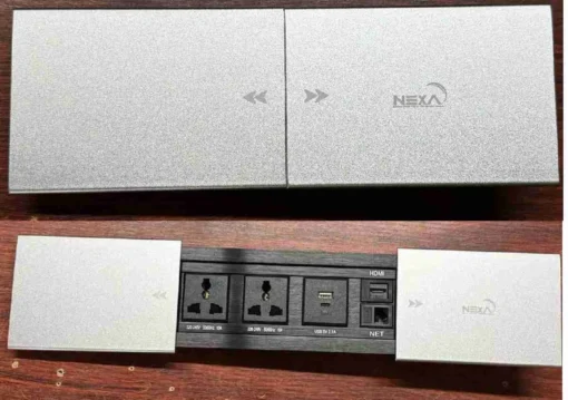 Nexa Multifunction Slide Cover Socket Silver