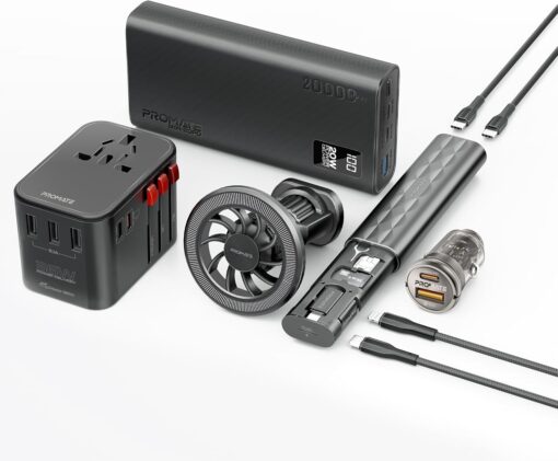 Promate POWERGEAR-PRO 7 in 1 Portable Charging Travel Kit