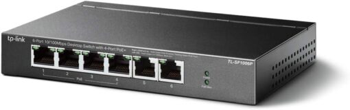 TP-Link 6-Port 10/100Mbps Desktop Switch with 4-Port PoE+ - TL-SF1006P