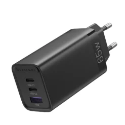 3-port USB C+C+A GaN Charger 65W 30W 30W Black FEDB0-UK