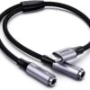 UGREEN AV144 USB C Male to 2*3.5mm Female Audio Cable 25cm