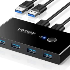 UGREEN US216 2 In 4 Out USB 3.0 Sharing Switch Box - black