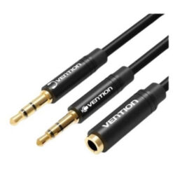 Vention 2*3.5mm Male to 4 Pole 3.5mm Female Cable 1M BHDBF